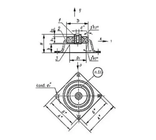 Амортизаторы приборные резинометаллические чашечные в Светлогорске