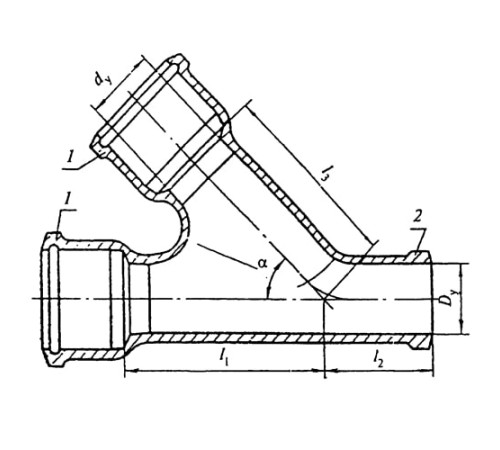 Косые чугунные тройники 60 градусов в Светлогорске