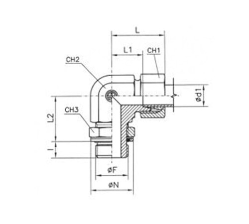 Угольники ввертные TN 514 с уплотнением в Светлогорске