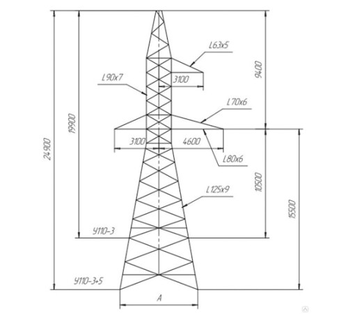 Промежуточно-угловые опоры ЛЭП в Светлогорске с доставкой по Беларуси