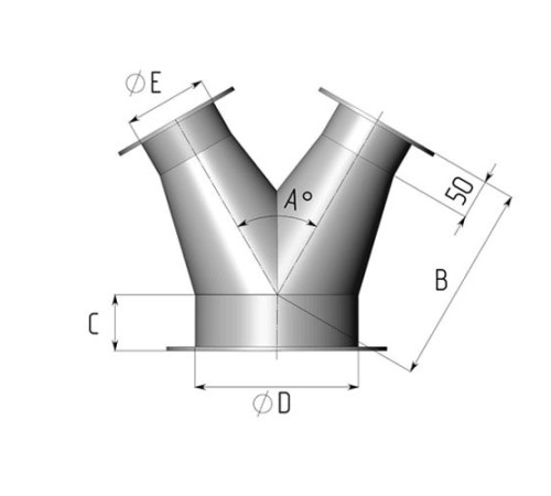 Титановые неравнопроходные Y-тройники для воздуховодов в Светлогорске