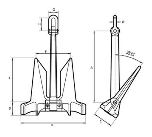 Якоря HHP для судостроения в Светлогорске